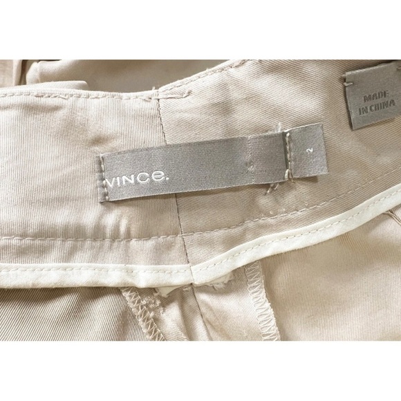 Vince Sz 2 Beige Wide Leg Capri Cropped Khaki Chino Pants Trousers - Picture 5 of 7